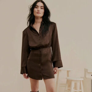 Oval Square Polish Shirt Dress